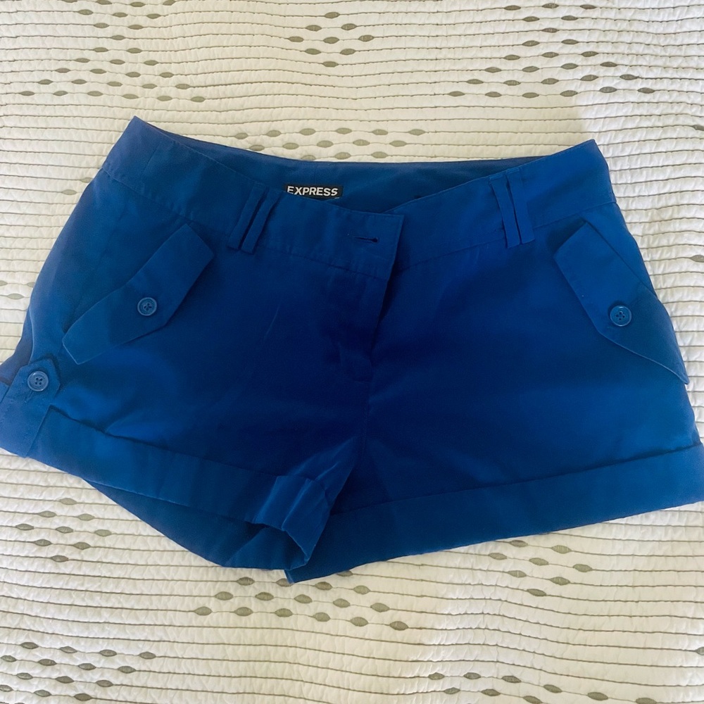 Blue polyester shorts - Express